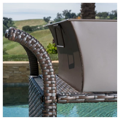 Ravenna Wicker Patio Bar Cart With Ice Bin - Brown - Christopher Knight Home 5 Ravenna Wicker Patio Bar Cart With Ice Bin - Brown - Christopher Knight Home - Image 3