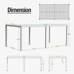 Aoodor Aluminum Pergola Rainproof Gazebo Patio Sun Shade Shelter With Adjustable Roof-White -Sunnydaze Decor Store GUEST f90813f5 fa75 466c 97a0 092ae8faa6bb
