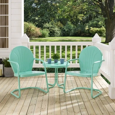 Griffith 3pc Outdoor Conversation Set - Aqua - Crosley 6 Griffith 3pc Outdoor Conversation Set - Aqua - Crosley - Image 4
