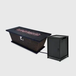 Driscoll 7pc Acacia Wood Chat Set With Fire Pit - Teak/Cream/Brown - Christopher Knight Home -Sunnydaze Decor Store GUEST f9ccaf6b 5e3c 4b70 b16e 801a85628776