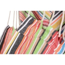 Boho Breeze Swinging Bungalow Hammock Chair - Coral Stripe - Blue Wave -Sunnydaze Decor Store GUEST f9e71944 d11f 4970 bde3 597be30f03d0