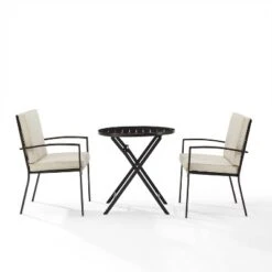 3pc Kaplan Outdoor Steel Chat Set Oatmeal/Bronze - Crosley 15 3pc Kaplan Outdoor Steel Chat Set Oatmeal/Bronze - Crosley -Sunnydaze Decor Store GUEST f9ef62b0 d02b 4104 8e1e 827e31e436f6