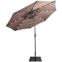 Costway 9ft Market Patio Umbrella W/Solar Lights & 40 LBS Steel Umbrella Stand -Sunnydaze Decor Store GUEST fa34890e e82a 4d74 8fa3 47972f9b6b06