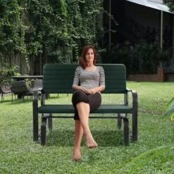 Costway Outdoor Patio Swing Porch Rocker Glider Bench Loveseat Garden Seat Steel -Sunnydaze Decor Store GUEST fabae7f5 d324 4639 b96c c89a99817049