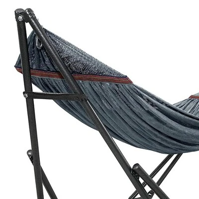 Tranquillo Universal 116 Inch Double Hammock Swing With Adjustable Powder-Coated Steel Stand And Carry Bag For Indoor Or Outdoor Use, Gray 6 Tranquillo Universal 116 Inch Double Hammock Swing With Adjustable Powder-Coated Steel Stand And Carry Bag For Indoor Or Outdoor Use, Gray - Image 4