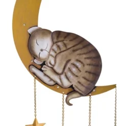 Wind & Weather Lighted Hanging Metal Moon With Animals Indoor/Outdoor Decoration - Cat -Sunnydaze Decor Store GUEST fb347db0 733f 45b5 ac76 e69e6f67accb