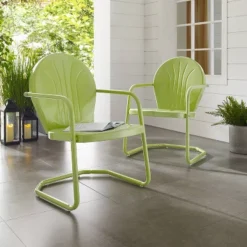 Griffith Metal Chair Key Lime - Crosley -Sunnydaze Decor Store GUEST fb5e9a23 5840 4438 a851 101d12406c5f
