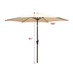 9' Aluminum Outdoor Patio Umbrella With Carry Bag - Wellfor -Sunnydaze Decor Store GUEST fb74ded3 6cff 4a73 8a74 4a7e5911ecf3
