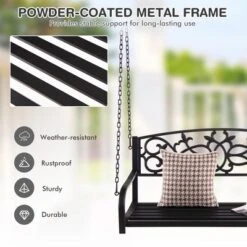 Tangkula Patio Hanging Porch Swing 2-Person Outdoor Metal Swing Bench Chair W/ Chains 16 Tangkula Patio Hanging Porch Swing 2-Person Outdoor Metal Swing Bench Chair W/ Chains -Sunnydaze Decor Store GUEST fb91387a 9bac 4991 8f60 e57655834246