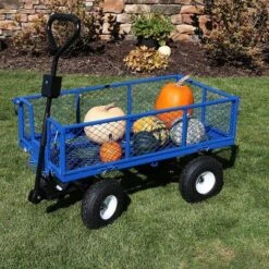 Sunnydaze Decor Sunnydaze Outdoor Lawn And Garden Heavy-Duty Durable Steel Mesh Utility Dump Wagon Cart With Removable Sides -Sunnydaze Decor Store GUEST fb94ac47 2132 4bae 9133 b34b9da64f53