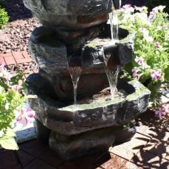 Sunnydaze Decor Sunnydaze 31"H Electric Polyresin And Fiberglass Large Rock Quarry Waterfall Outdoor Water Fountain With LED Lights -Sunnydaze Decor Store GUEST fbc82162 7b4b 47db b3f2 b25856be6ba0