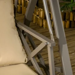 Outsunny 3-Seat Patio Swing Chair, Outdoor Canopy Swing Glider With Cushion With 3 Throw Pillows & Adjustable Shade For Porch, Khaki -Sunnydaze Decor Store GUEST fbcc8777 85e2 4f90 aab4 9e84db1e529c