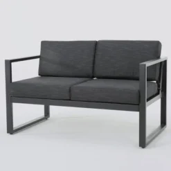 Navan 12pc Aluminum Sectional Sofa Seating Set Black/Dark Gray - Christopher Knight Home 12 Navan 12pc Aluminum Sectional Sofa Seating Set Black/Dark Gray - Christopher Knight Home -Sunnydaze Decor Store GUEST fbd48da7 2345 40e2 923b adf8894f59af