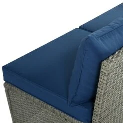 5pc Outdoor Wicker Conversation Set With Cushions - Blue - GODEER 26 5pc Outdoor Wicker Conversation Set With Cushions - Blue - GODEER -Sunnydaze Decor Store GUEST fc239af5 4fd7 4683 8081 1751e24671ec