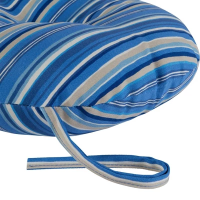 4pk 15" Coastal Stripe Outdoor Bistro Chair Cushions - Kensington Garden 4 4pk 15" Coastal Stripe Outdoor Bistro Chair Cushions - Kensington Garden - Image 2