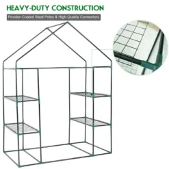 Costway Portable Mini Walk In Outdoor 4 Tier 8 Shelves Greenhouse -Sunnydaze Decor Store GUEST fc549e13 10aa 4dc2 96b5 4b7cab31ab2a