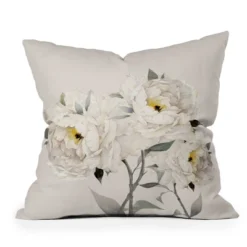 Nadja Peonies Outdoor Throw Pillow White - Deny Designs -Sunnydaze Decor Store GUEST fcc4b9a3 d552 4d4b 9cb7 37f885cec52b