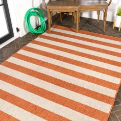 Negril Two-Tone Wide Stripe Indoor/Outdoor Area Rug - JONATHAN Y -Sunnydaze Decor Store GUEST fcd8eceb bbe2 49a7 af64 180d963a3a72