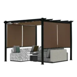 Aoodor 10 X 10 Ft Outdoor Pergola With Retractable Canopy, Aluminum Frame, 4 Pieces Patio Sun Shade Shelter For Backyard, Deck -Sunnydaze Decor Store GUEST fd521d36 f941 44c6 a00c 596ee1ded669