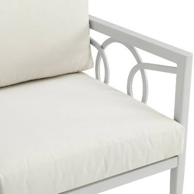 Ashford 2pk Outdoor Metal Arm Chairs - Cream - Crosley 9 Ashford 2pk Outdoor Metal Arm Chairs - Cream - Crosley - Image 7