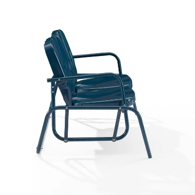 Ridgeland Outdoor Metal Loveseat Glider - Navy - Crosley 8 Ridgeland Outdoor Metal Loveseat Glider - Navy - Crosley - Image 6