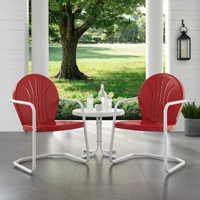 Griffith 2pc Outdoor Conversation Set - Bright Red - Crosley 3 Griffith 2pc Outdoor Conversation Set - Bright Red - Crosley