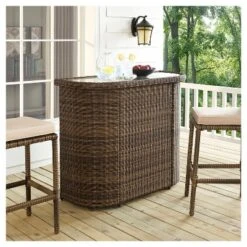 Bradenton Outdoor Wicker Bar - Crosley -Sunnydaze Decor Store GUEST fda9451d dd3c 4849 a536 9195951ea50b