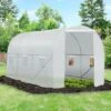 Outsunny 15' X 7' X 7' Walk-In Tunnel Greenhouse, Large Garden Hot House Kit With 6 Roll-up Windows & Roll Up Door, Steel Frame, White 2 Outsunny 15' X 7' X 7' Walk-In Tunnel Greenhouse, Large Garden Hot House Kit With 6 Roll-up Windows & Roll Up Door, Steel Frame, White -Sunnydaze Decor Store GUEST fdbcfc67 41e7 4126 9af7 d6a6350147cb
