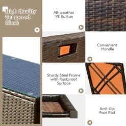 Costway 8PCS Patio Rattan Furniture Set Space-Saving Storage Cushion BlackTurquoiseNavy Cover 23 Costway 8PCS Patio Rattan Furniture Set Space-Saving Storage Cushion BlackTurquoiseNavy Cover -Sunnydaze Decor Store GUEST febcdd0d 2e50 4f82 a820 279f1e30a6f8