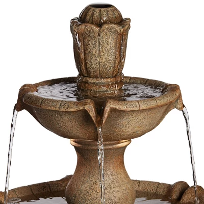 John Timberland Arosco Rustic 3 Tier Basin Outdoor Floor Water Fountain With LED Light 43" For Yard Garden Patio Home Deck Porch Exterior Balcony Roof 4 John Timberland Arosco Rustic 3 Tier Basin Outdoor Floor Water Fountain With LED Light 43" For Yard Garden Patio Home Deck Porch Exterior Balcony Roof - Image 2