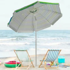 Costway 6.5FT Patio Beach Umbrella Sun Shade Tilt W/Carry Bag Turquoise -Sunnydaze Decor Store GUEST fee723c1 53f1 474f 9524 4bdecea98c12