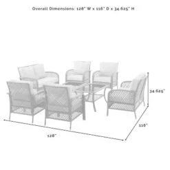 Tribeca 8pc Outdoor Wicker Conversation Set - Sand/Brown - Crosley -Sunnydaze Decor Store GUEST ff983f1d 4a64 40c4 ac02 0176ef976008