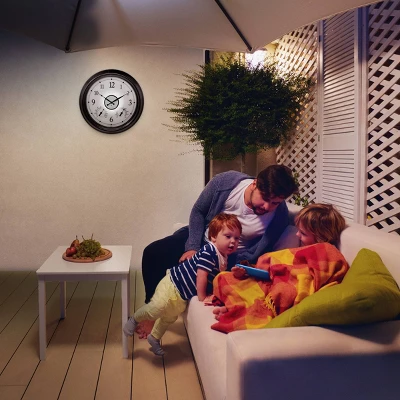 24" Metal Outdoor / Indoor Wall Clock With Illuminated Face, Thermometer And Humidity - Bronze Finish - Acurite 5 24" Metal Outdoor / Indoor Wall Clock With Illuminated Face, Thermometer And Humidity - Bronze Finish - Acurite - Image 3